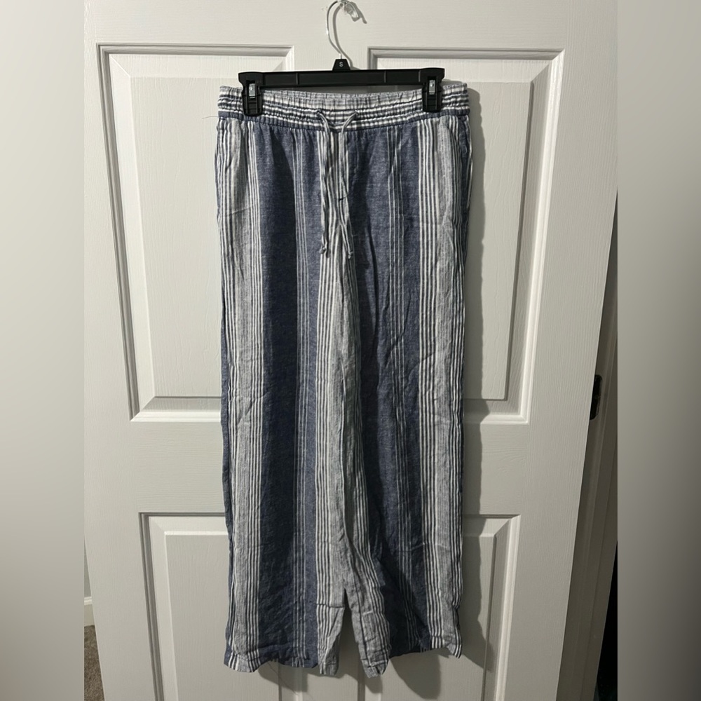 Linen Blue/White XS Pants